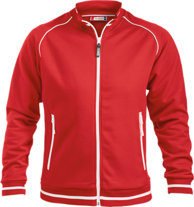 Clique - Craig Zip Top - Rosso & bianco